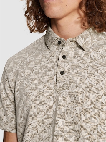 CAST IRON Shirt 'Polo shirt in a cotton blend with chest pocket' in Beige