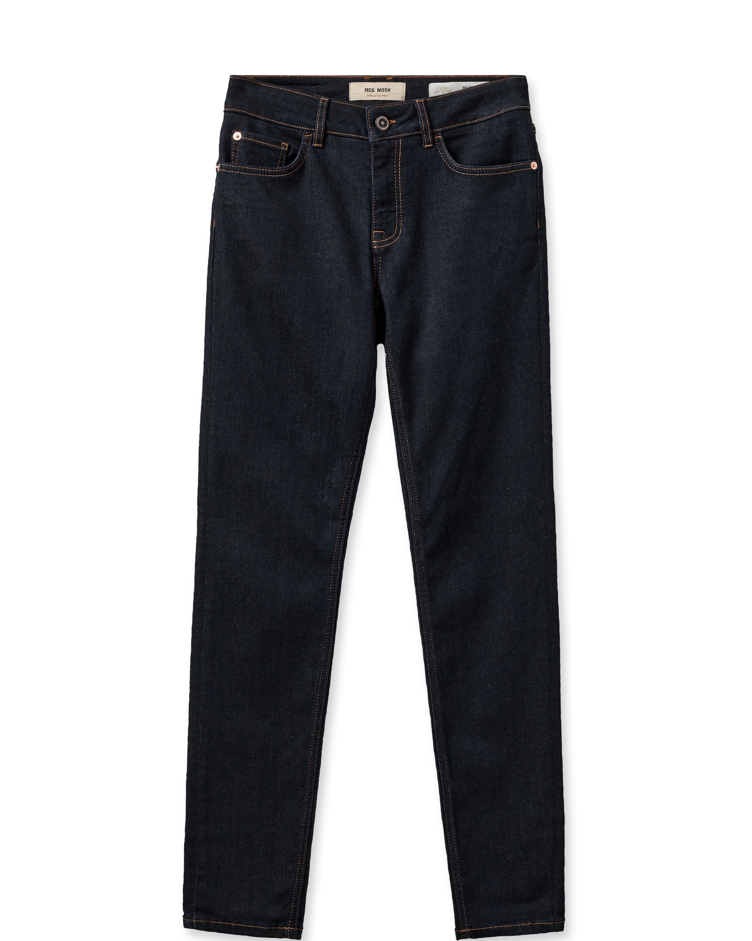 MOS MOSH Úzky strih Džínsy - Modrá: predná strana