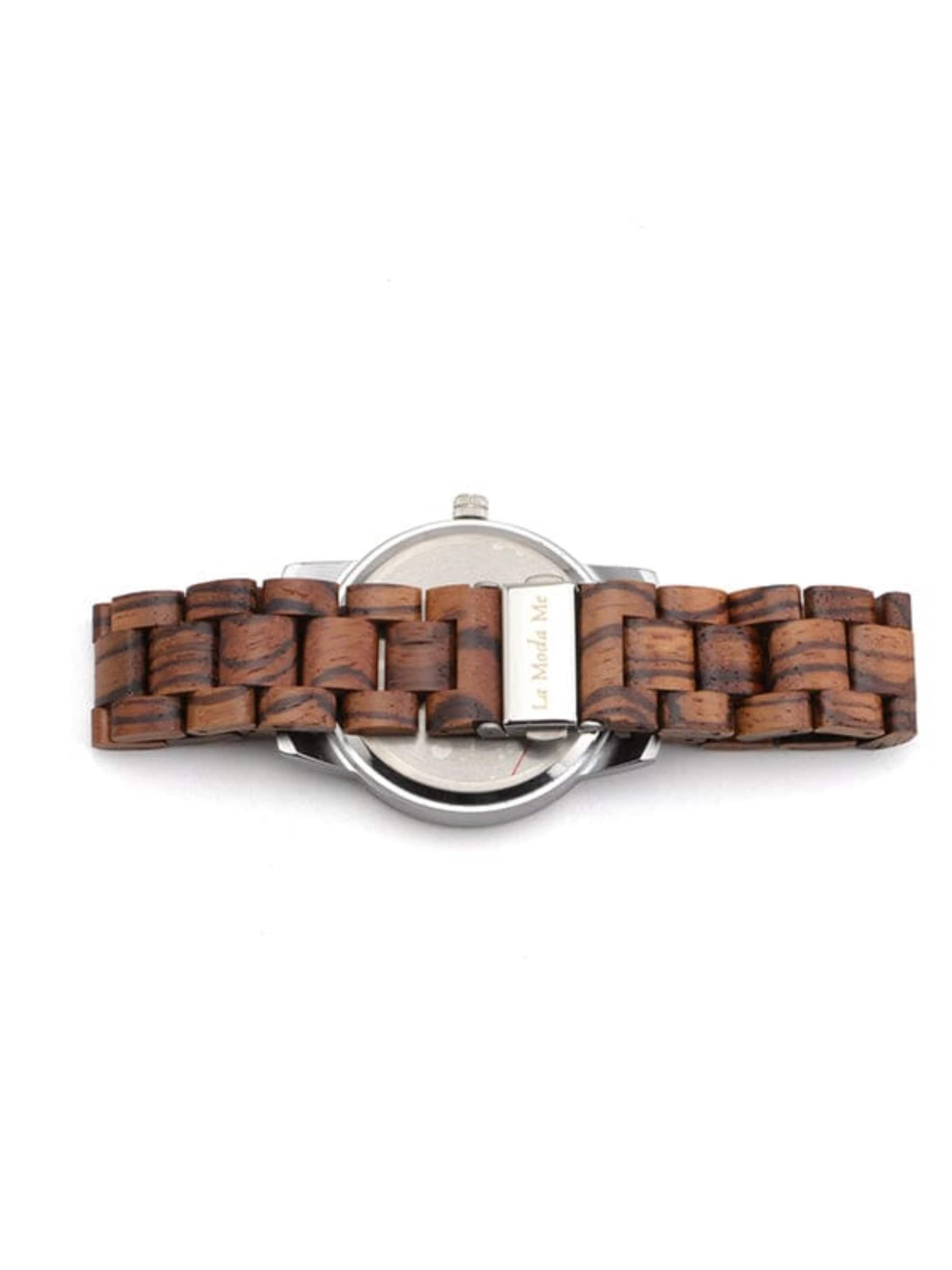 Orologio analogico 'Horizon - Eco-Friendly Walnut Wooden Timepiece' di La Moda Me in marrone