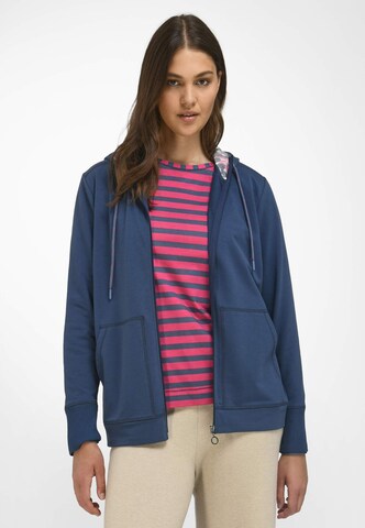 Emilia Lay Zip-Up Hoodie in Blue: front