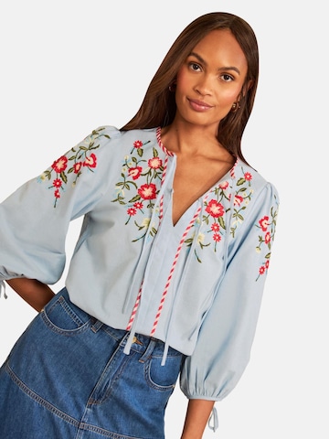 love & roses Bluza | modra barva: sprednja stran
