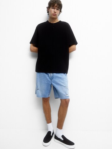 Pull&Bear Loosefit Shorts in Blau