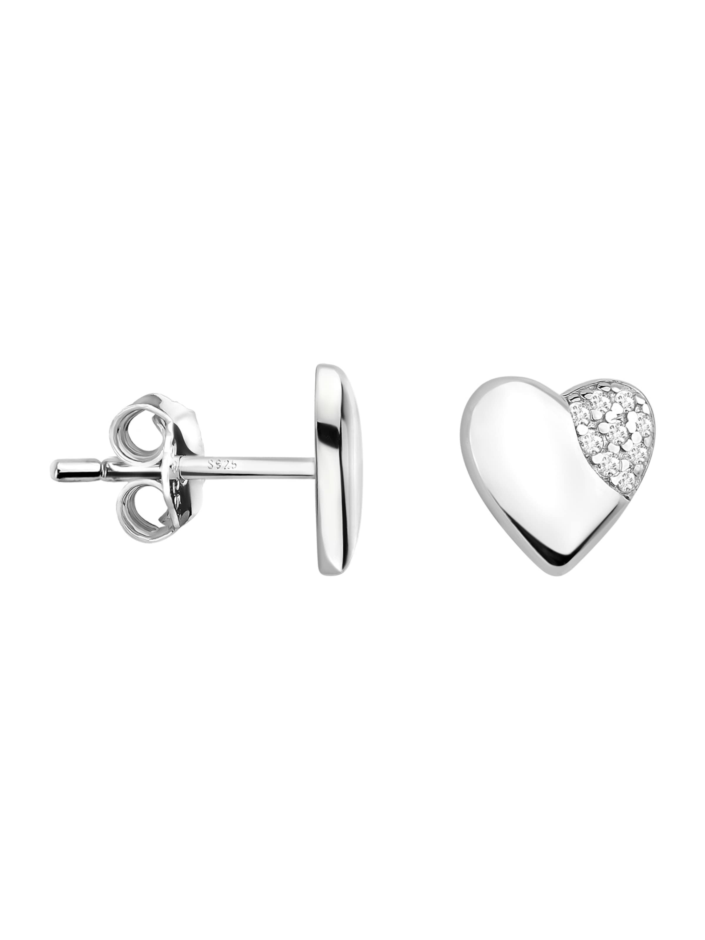 Sofia Milani Ohrringe 'Heart'‌‌‌‌‌‌ in Silber: Vorderseite