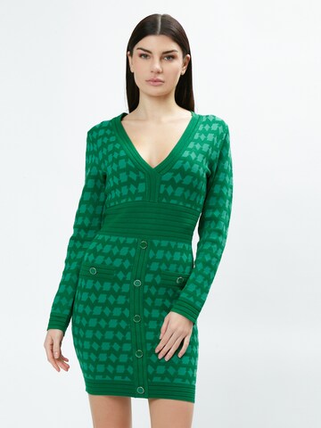 Influencer Knit dress in Green: front