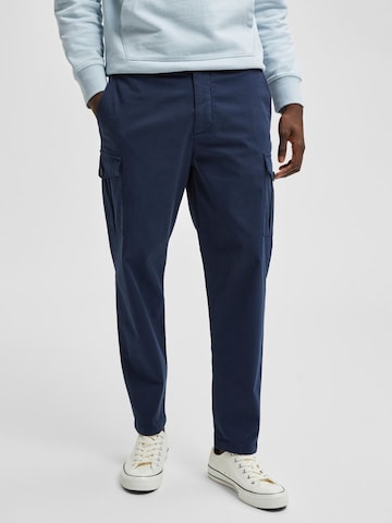 SELECTED HOMME Regular Cargo Pants 'Wick' in Blue: front