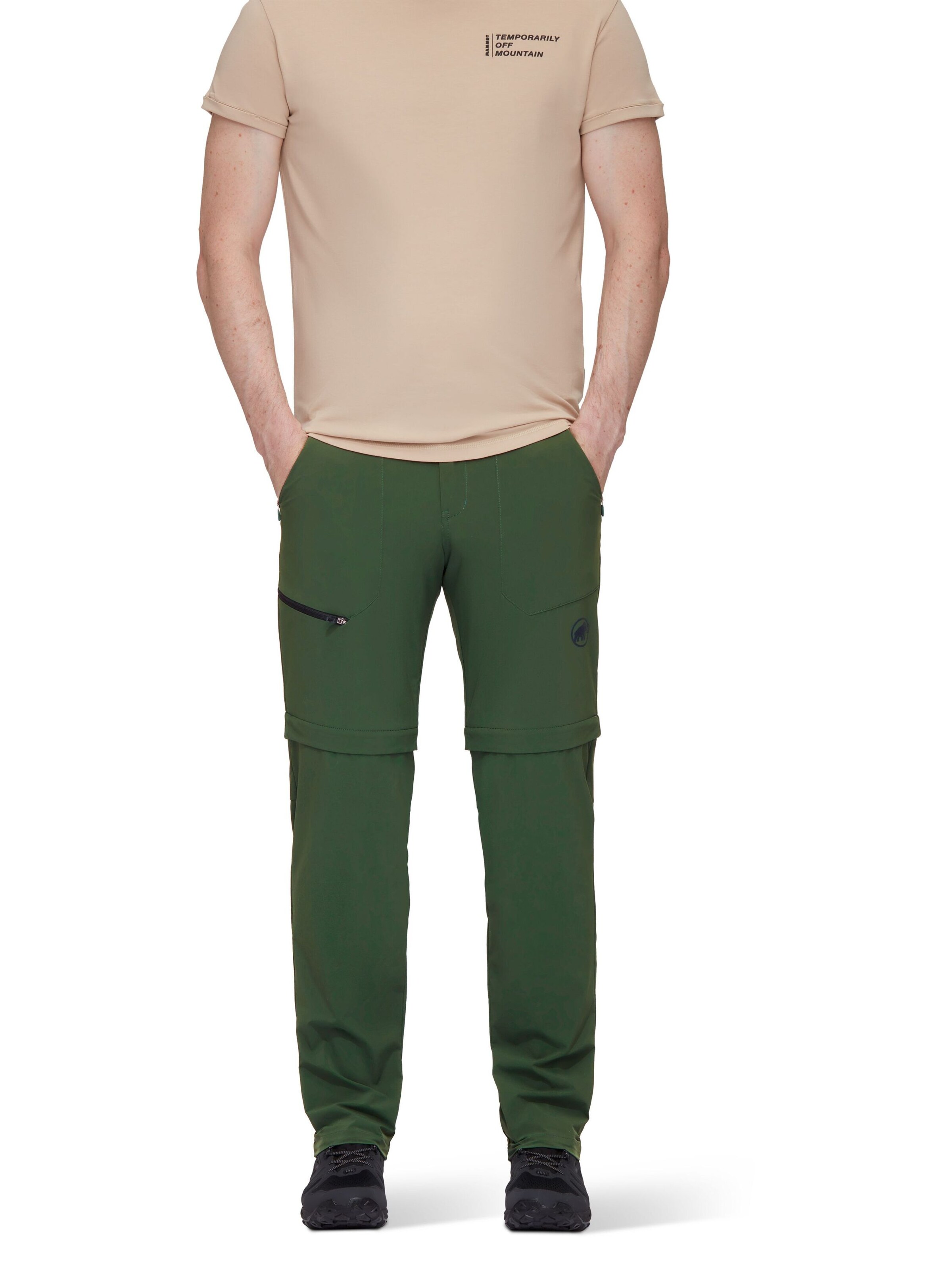MAMMUT Regular Wanderhose ‘Runbold Zip Off’ in Grün: Vorderseite
