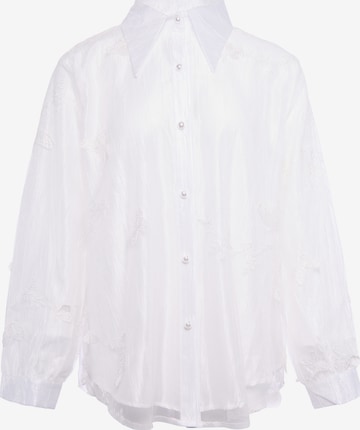 usha WHITE LABEL Blouse in White: front