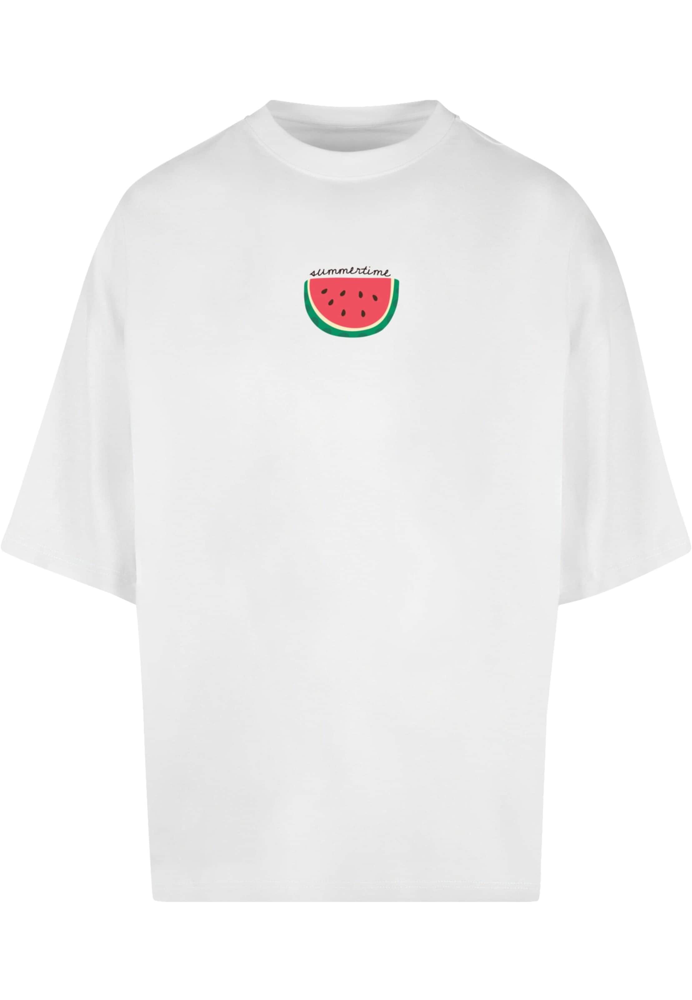 Merchcode Koszulka 'Summer - Summertime' w kolorze biały: przód