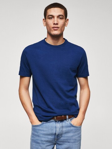 MANGO MAN Shirt 'CHERLO' in Blauw: voorkant