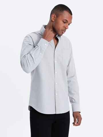 Ombre Slim fit Button Up Shirt 'SHOS-0108' in Grey: front