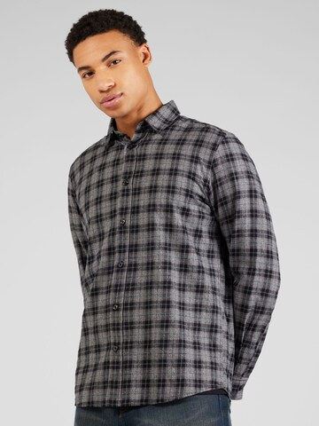 HUGO Regular fit Button Up Shirt 'Emero' in Grey: front