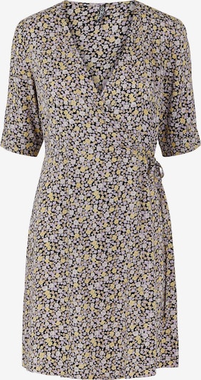 Pieces Petite Robe-chemise 'Kaitlyn' en jaune / violet pastel / noir / blanc, Vue avec produit