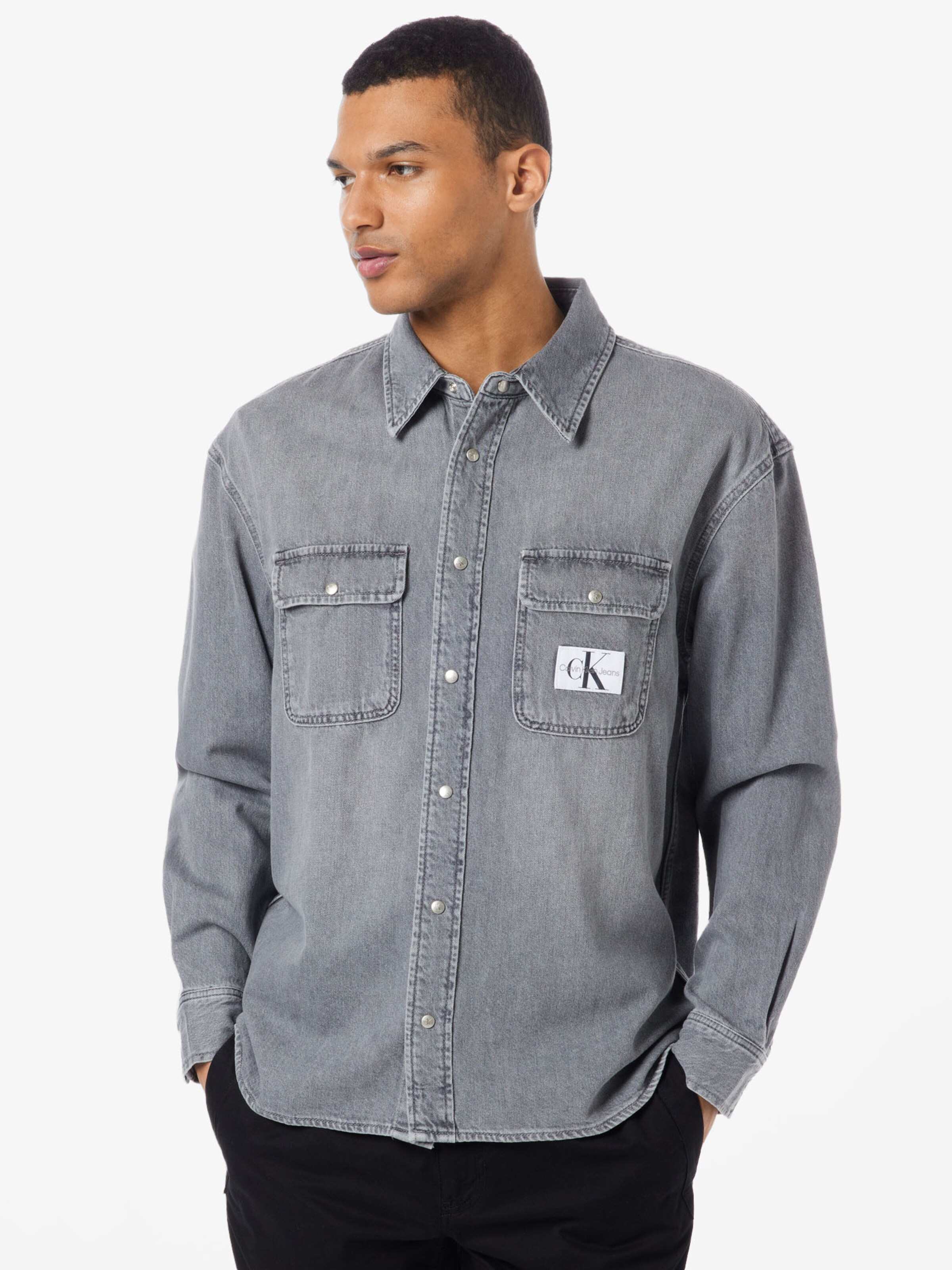 Männer Hemden Calvin Klein Jeans Hemd in Grau - ZI95793 Männer Hemden Calvin Klein Jeans Hemd in Grau - ZI95793