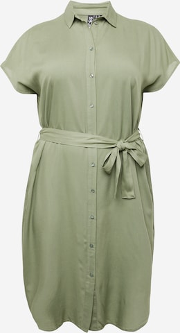 PIECES Curve - Vestidos camiseiros 'NYA' em verde: frente