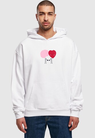 Merchcode Sweatshirt 'Hugs & Love - Emotional Balance' in Weiß: Vorderseite