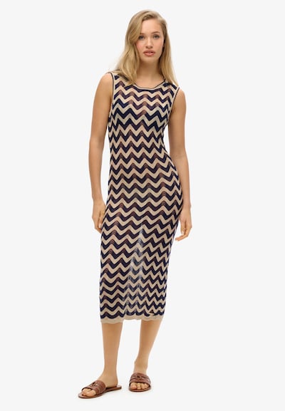 Superdry Robes en maille en beige / marine, Vue avec produit