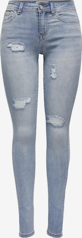 ONLY Skinny Jeans 'WAUW' in Blauw: voorkant