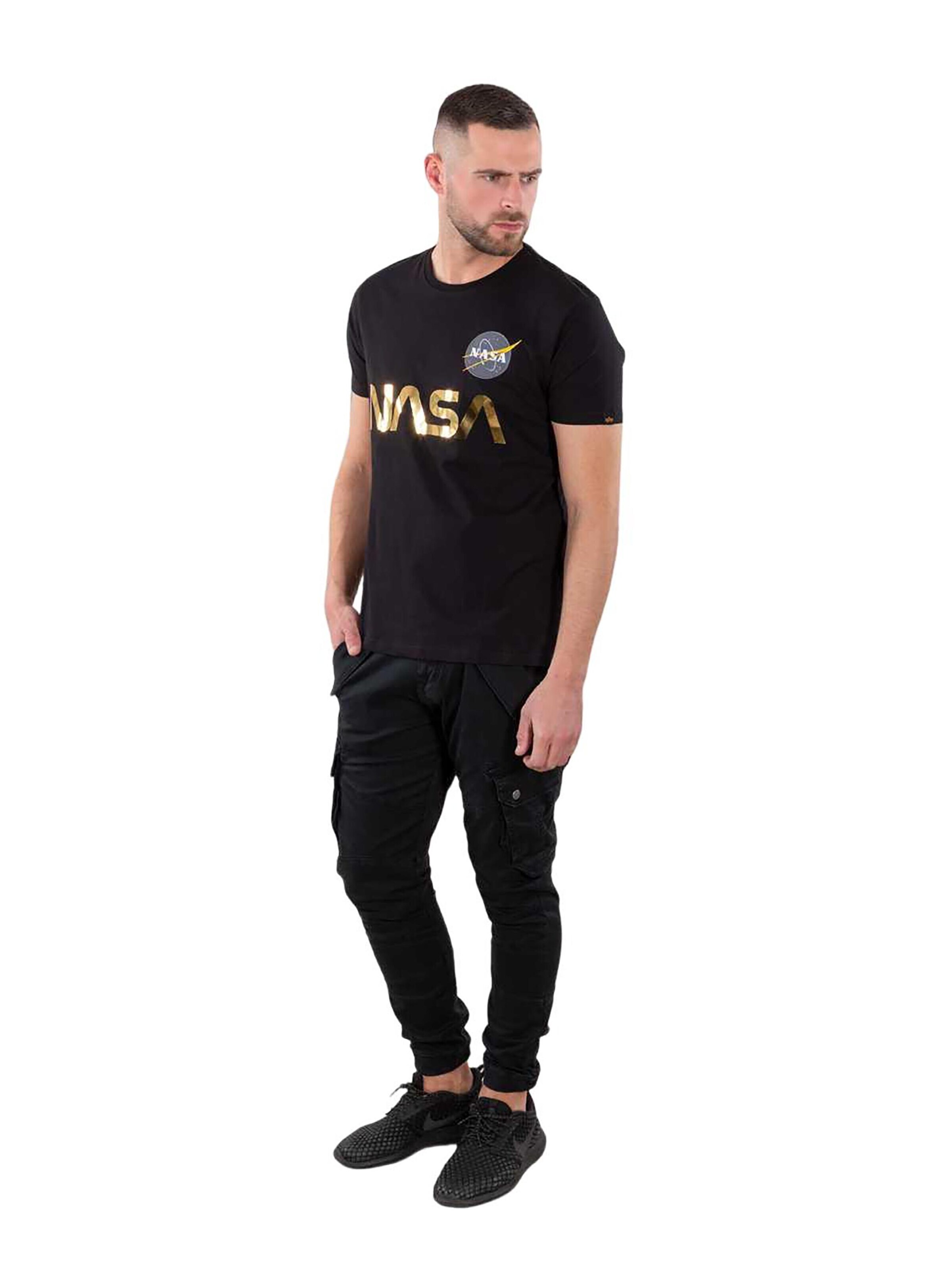 ALPHA INDUSTRIES Shirt 'NASA Reflective'‌ in Schwarz
