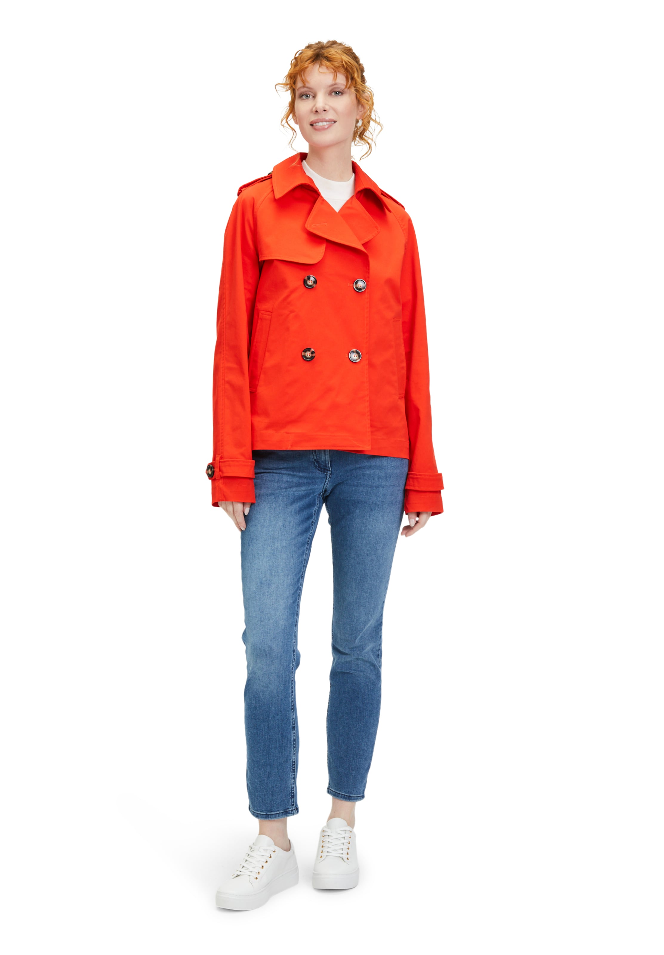 Amber & June Between-Seasons Coat in Red