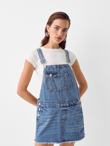 Bershka Dungaree skirt in Blue: front