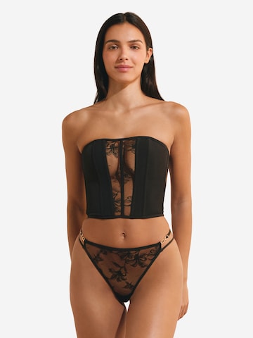 ETAM Corsage 'Constellation' in Schwarz: Vorderseite
