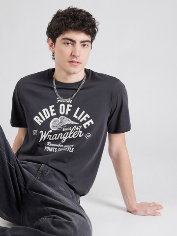 Maglietta 'AMERICANA TEE' di WRANGLER in nero: frontale