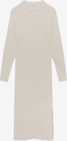 Pull&Bear Knitted dress in Beige: front