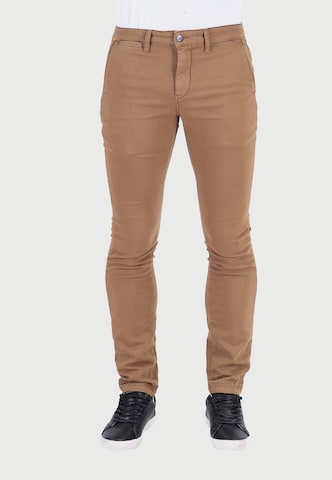 Le Temps Des Cerises Regular Chino Pants 'JOGG' in Brown: front