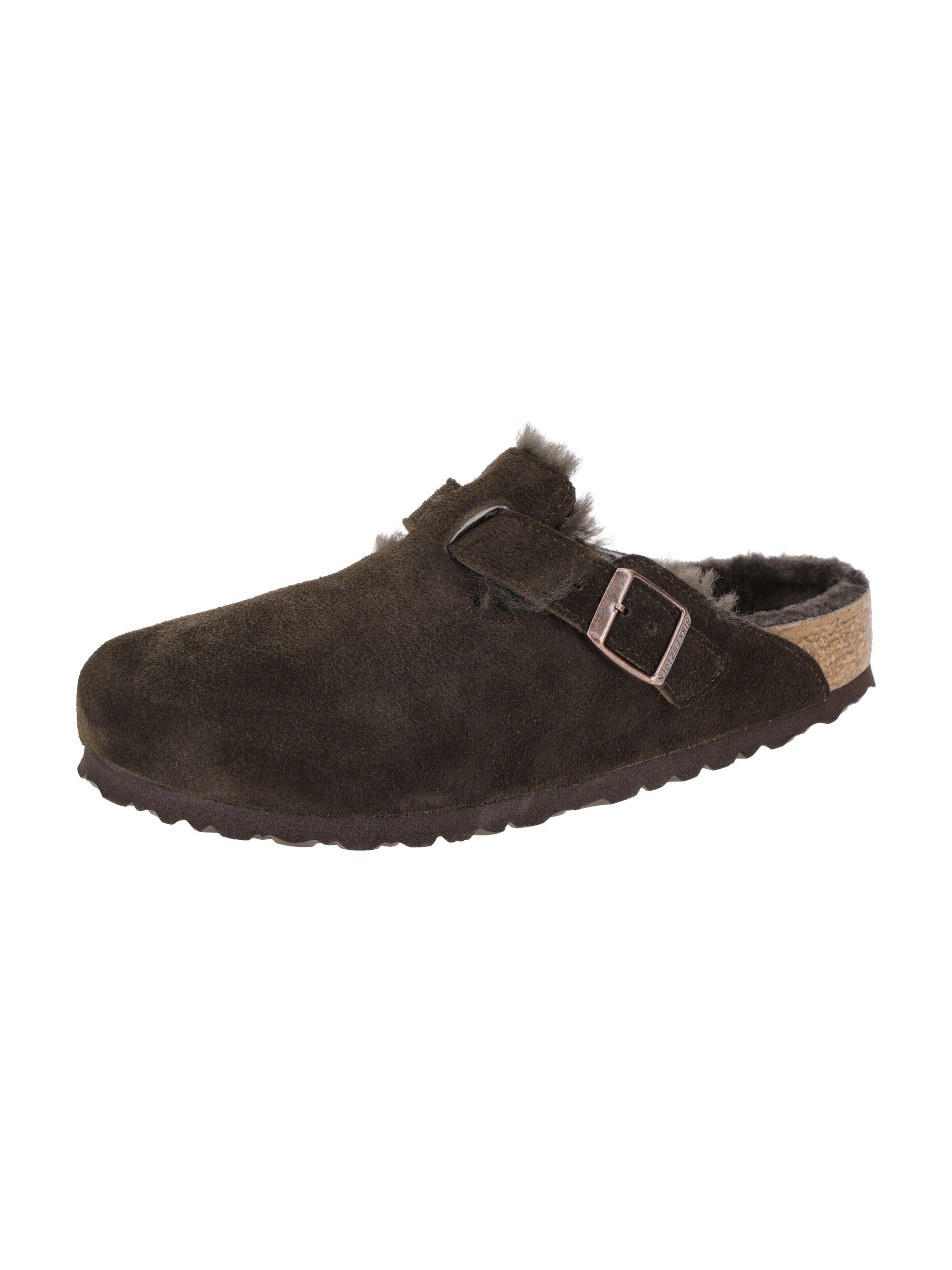 ruda BIRKENSTOCK Naminės šlepetės 'Birkenstock Boston Shearling Pantolette braun Normal-Weit 1020567': priekis