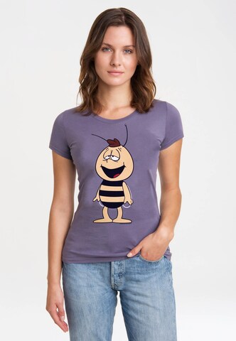 LOGOSHIRT T-Shirt 'Die Biene Maja - Willi' in Lila: Vorderseite