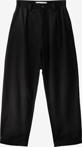 Loosefit Pantalon à pince Bershka en noir : devant