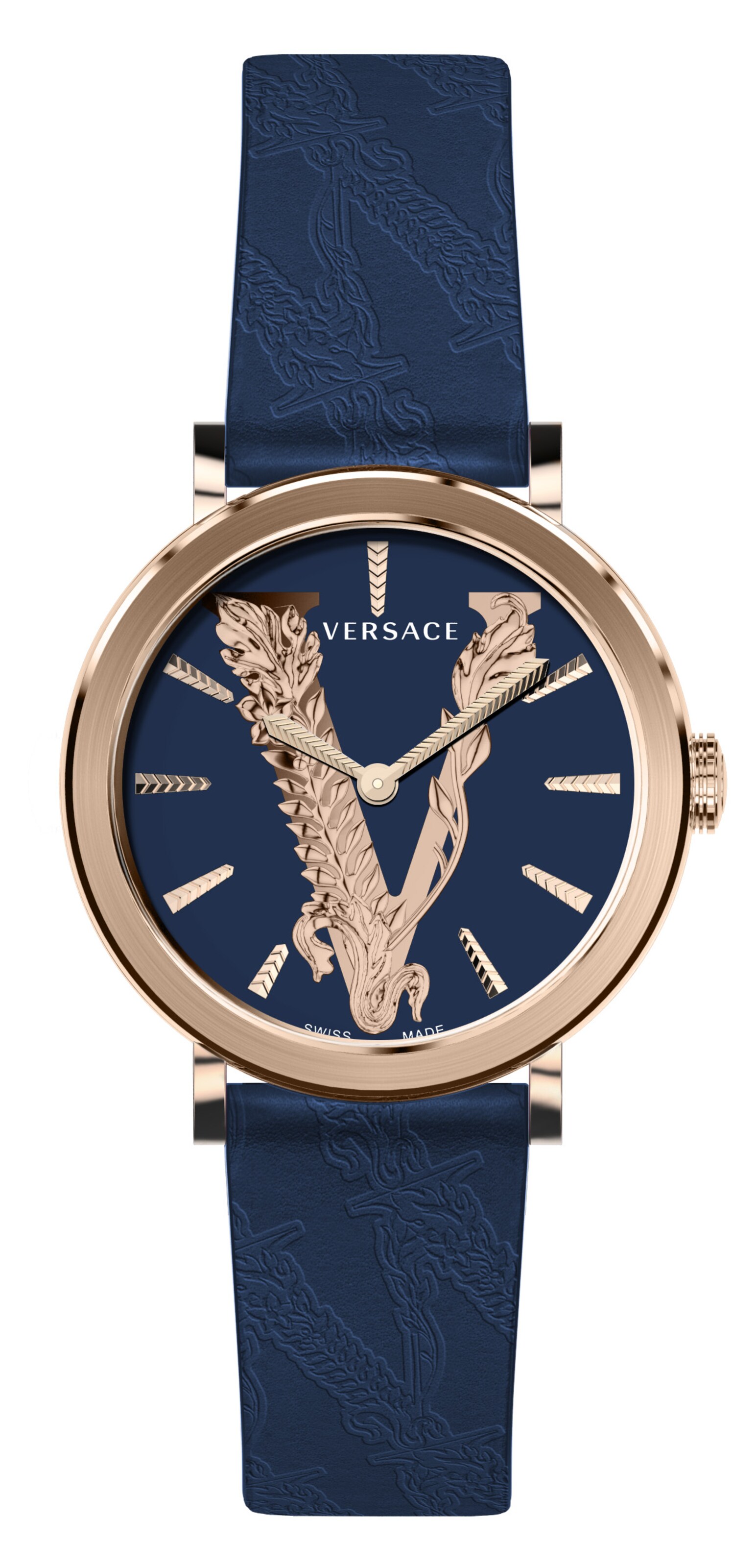 VERSACE Uhr 'Virtus' in Blau: Vorderseite