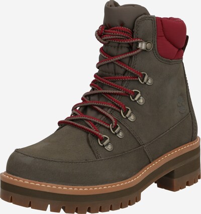 TIMBERLAND Schnürstiefel 'Courmayeur' in oliv / dunkelrot, Produktansicht