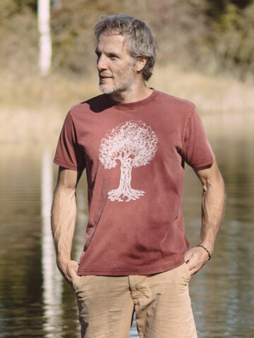Life-Tree Shirt 'Organic Fairwear Treehugger'‌‌‌‌‌‌‌‌‌ in Rot