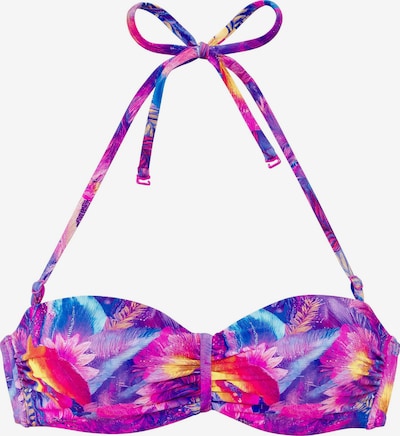 VENICE BEACH Bikini gornji dio veličine 75/E u plava / žuta / ljubičasta / roza, Pregled proizvoda