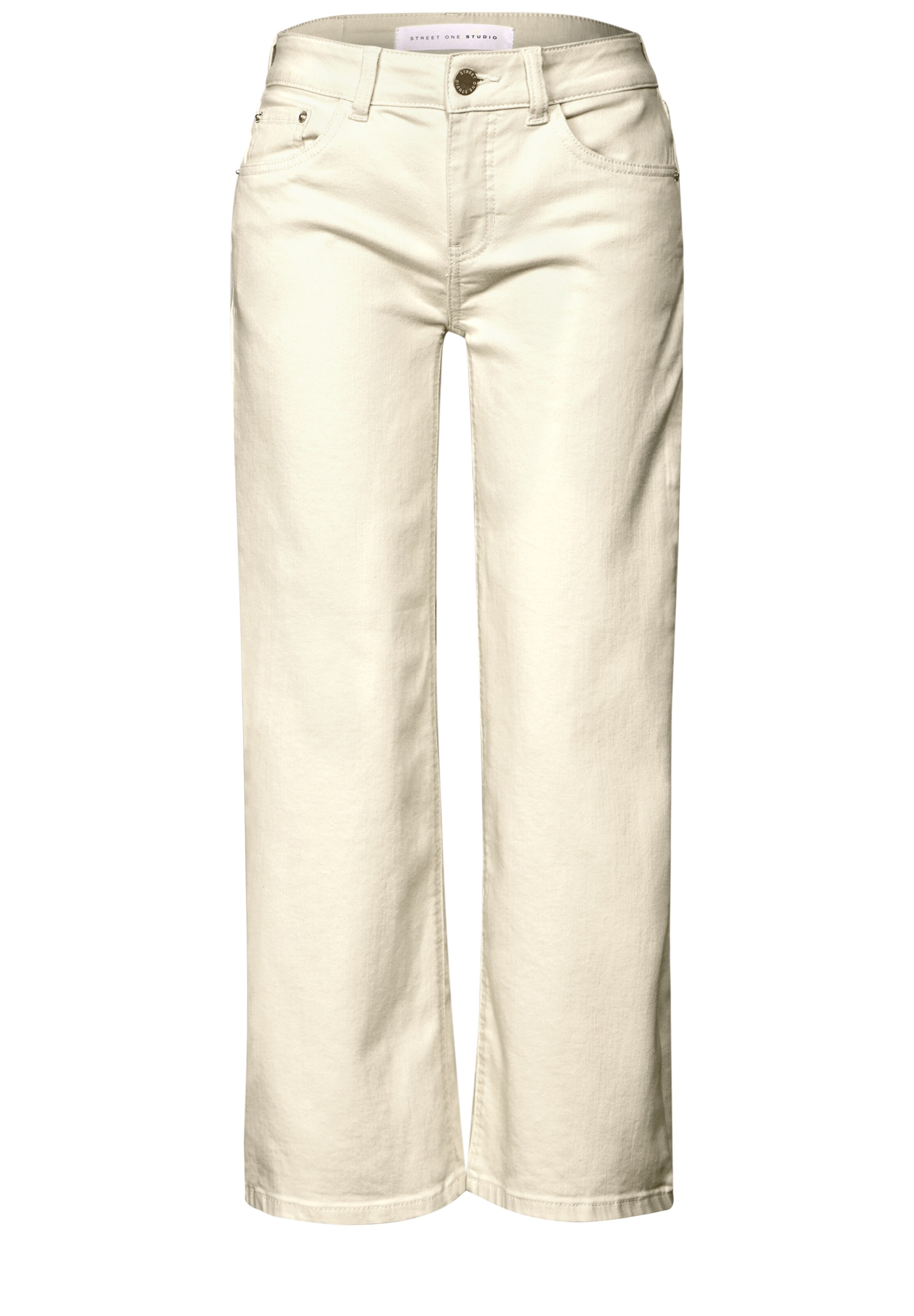 Street One Studio Wide leg Jeans in Beige: front