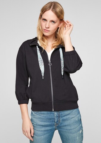 s.Oliver Sweatjacke in Schwarz: Vorderseite