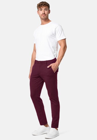 Coupe slim Pantalon chino 'Burch' JEFF en rouge