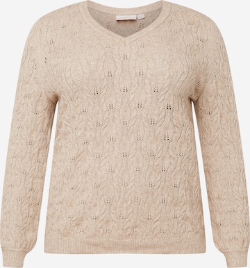 ONLY Carmakoma Sweater 'FIA KATIA' in Brown: front