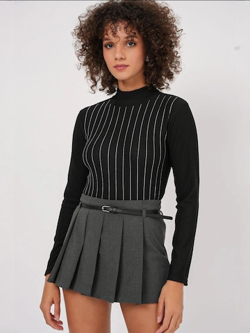 Bigdart Shirt Bodysuit in Black: front