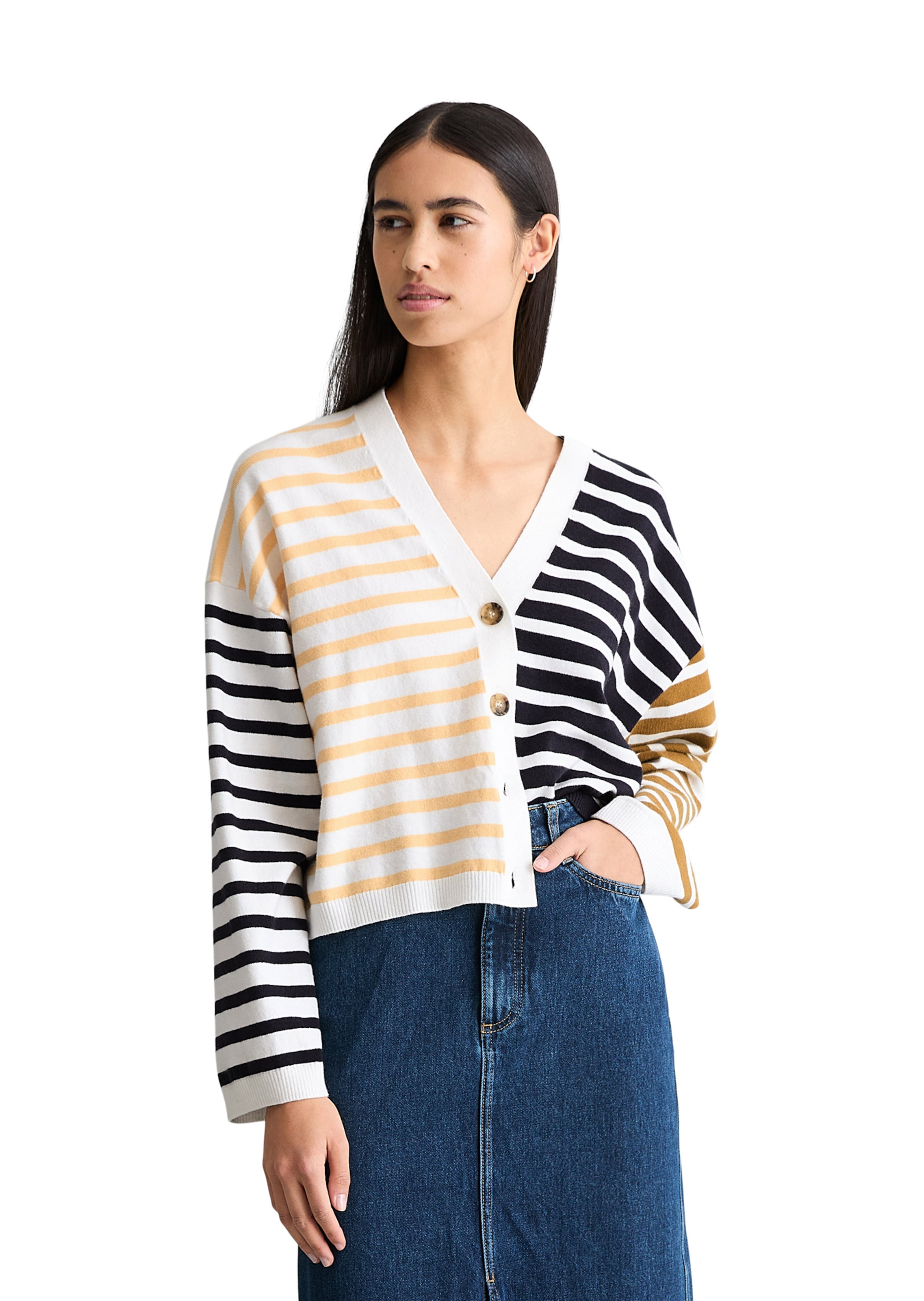 Marc O'Polo DENIM Knit cardigan in White: front