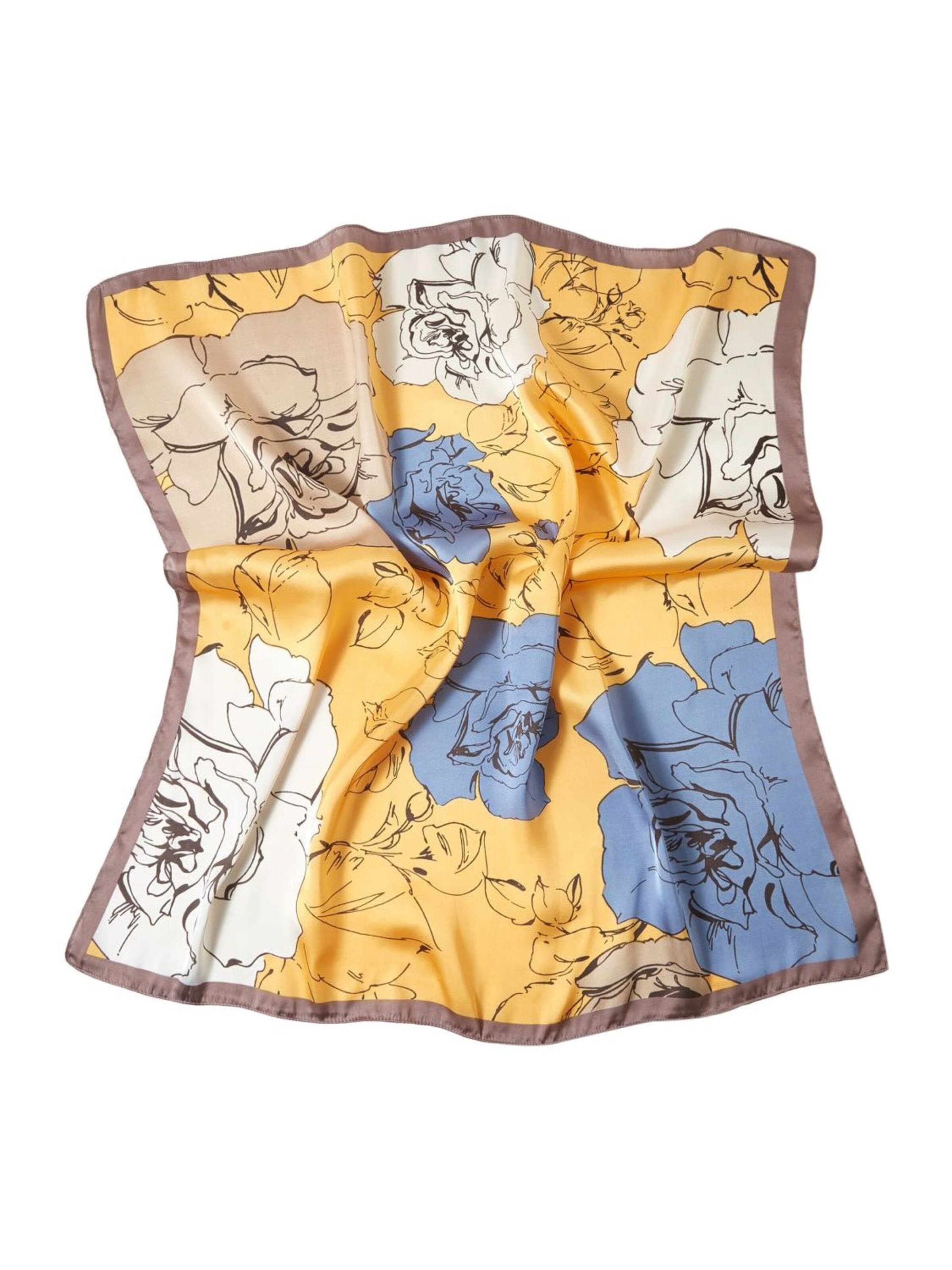 alberto cabale Scarf 'Bigflower Cléo' in Yellow: front