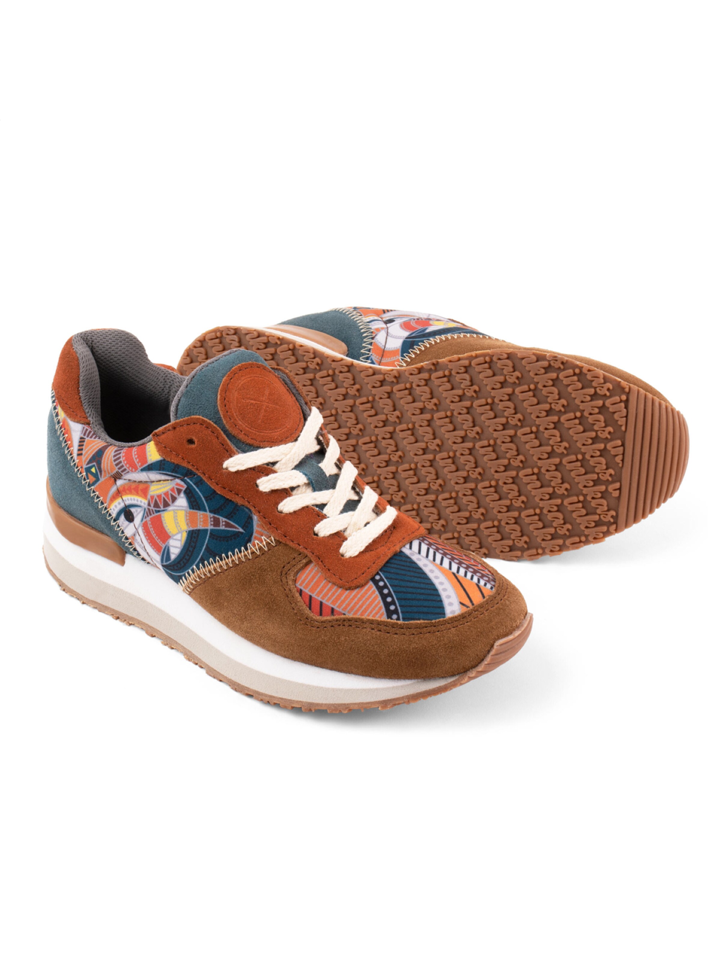 inkkas Sneaker low 'Inkkas Cyprus Cush Sneaker – Extra gepolsterter Damen-Sneaker mit Berg- & Naturmotiv'‌‌ in Mischfarben