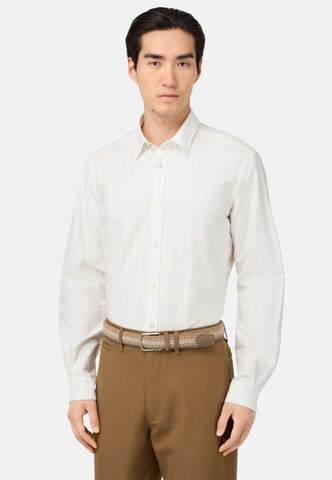 Boggi Milano Regular fit Overhemd in Wit: voorkant