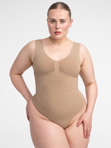 cfab (formerly creamy fabrics) - Body moldeador 'Tank Bodysuit Sculpting Shapewear mit String' en beige