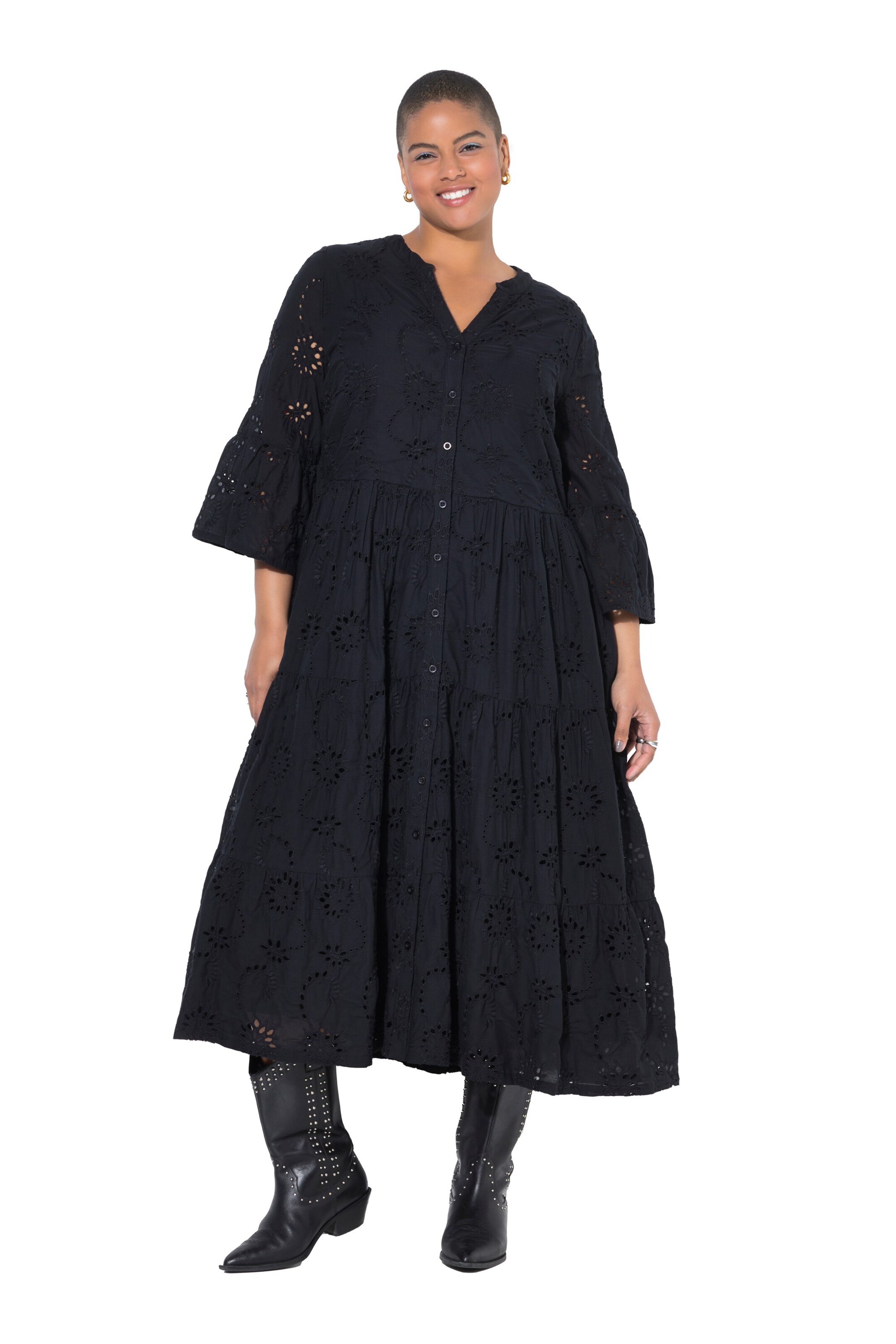 Studio Untold Blousejurk in Zwart: voorkant