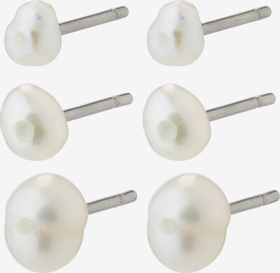 Pilgrim Ohrringe 'EDIL' in silber / perlweiß, Produktansicht
