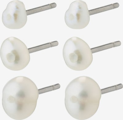 Pilgrim Pendientes 'EDIL' en plata / blanco perla, Vista del producto