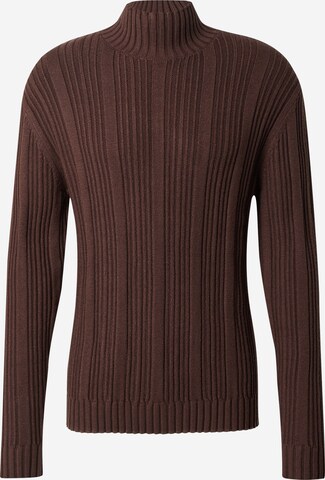 DAN FOX APPAREL Sweater 'Devran' in Brown: front