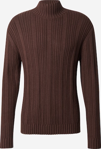 DAN FOX APPAREL Sweater 'Devran' in Brown: front